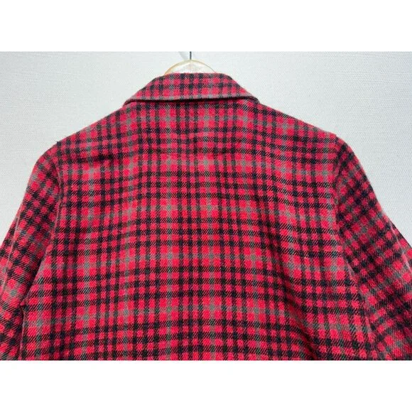 Woolrich Wome's Zip Up Cardigan Shirt Jacket Long Sleeve Size S Red Black Plaid - Picture 8 of 10